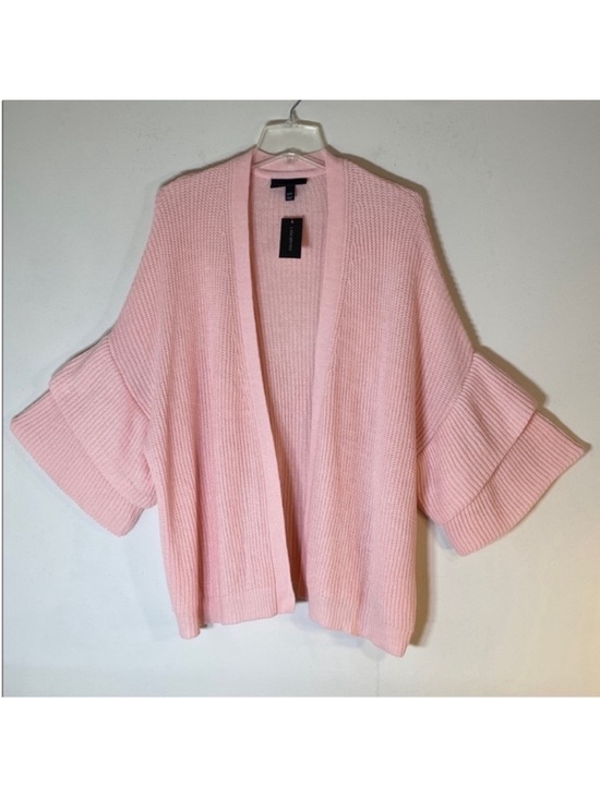 Lane Bryant Sweaters - Lane Bryant Boho Peach Pink Ruffled Sleeve Open-Front Cardigan. 18/20. NWT.